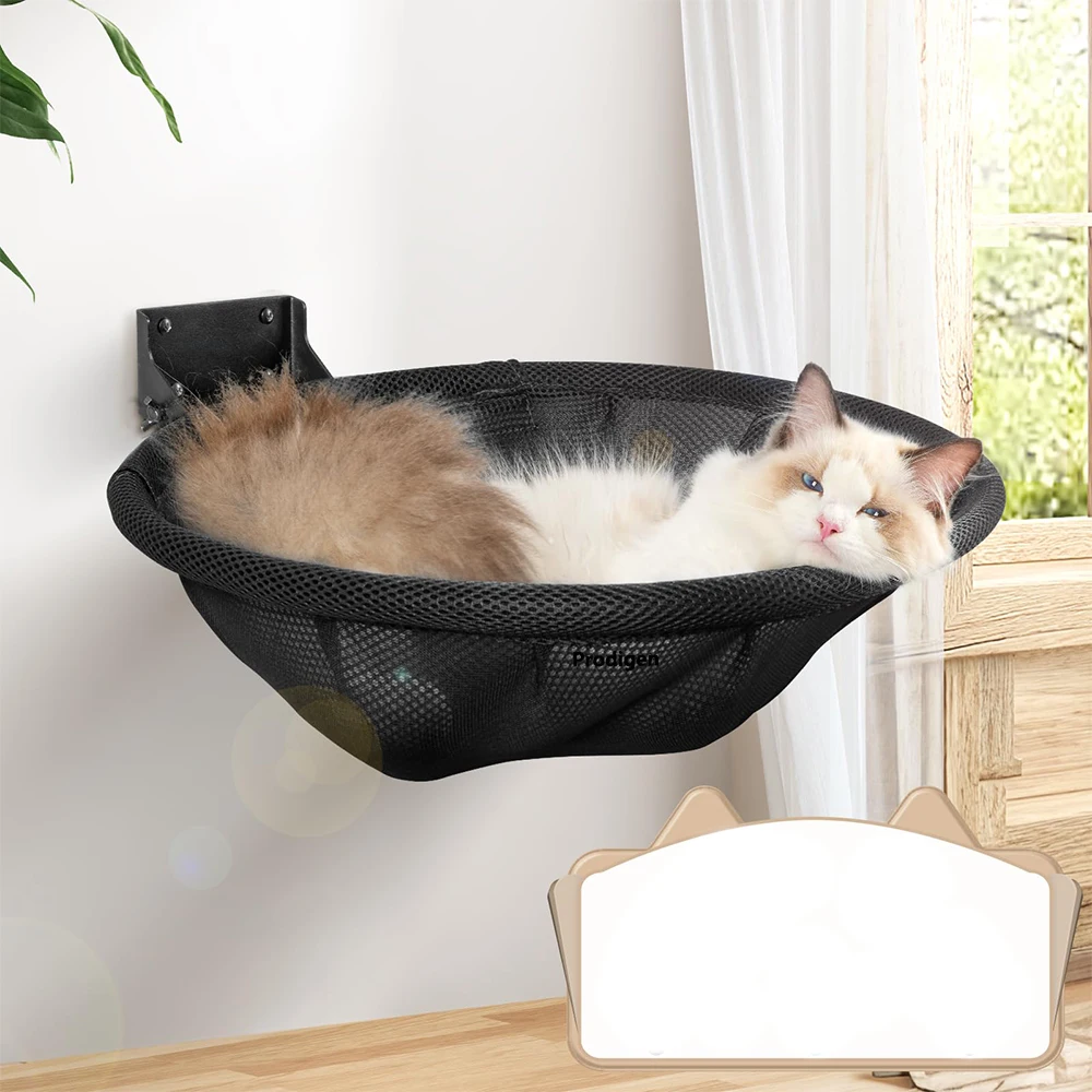 Wall Mounted Cat Hammock Foldable Stable Cat Beds Breathable Cats Wall Shelves for Sleeping Playing Climbing Basketball Frame