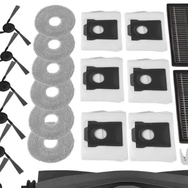 Replacement Parts Kit For Dreame For MOVA P70 Pro Ultra: Main Brush, Side Brush, HEPA Filter, Dust Bag Mop Cloth Sweeping Parts