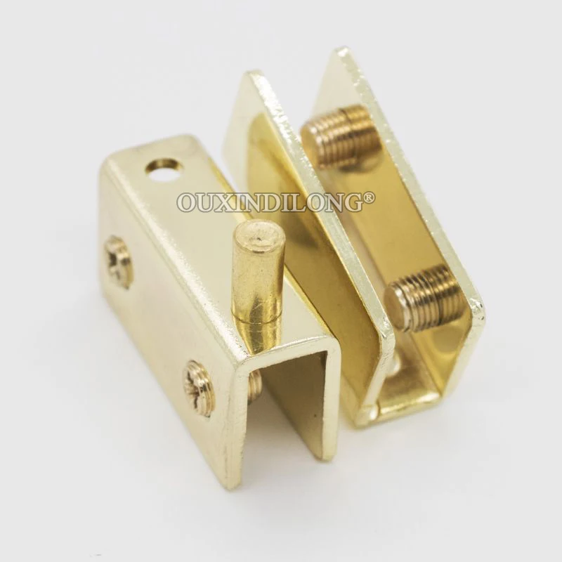 Brand New 8Pairs Stainless Steel Gold Glass Door Pivot Hinges Mall Display Cabinet Hinges for 5~8mm Glass