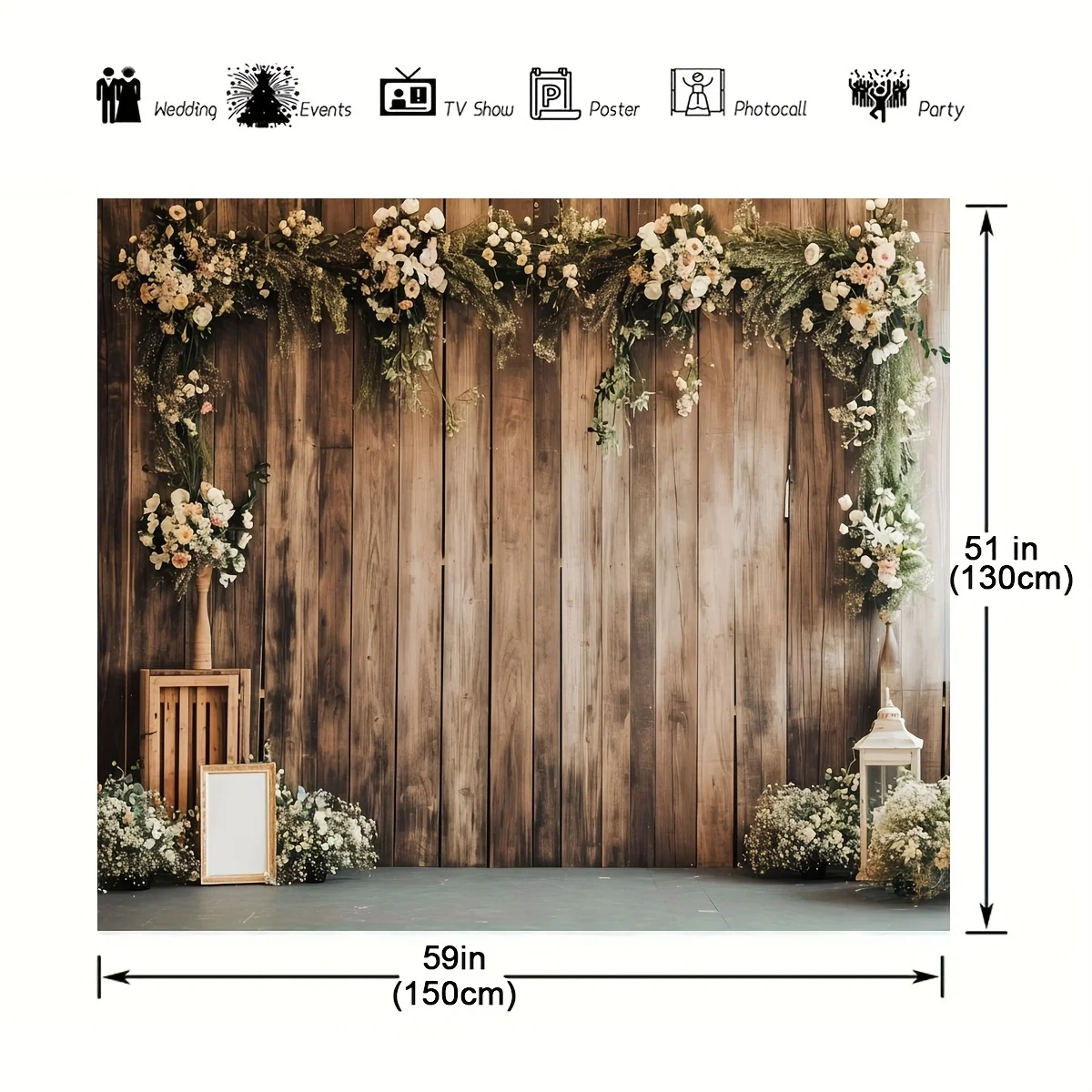 Romantic rustic flower-wood wall background - perfect for weddings, bridal showers and parties, photography background