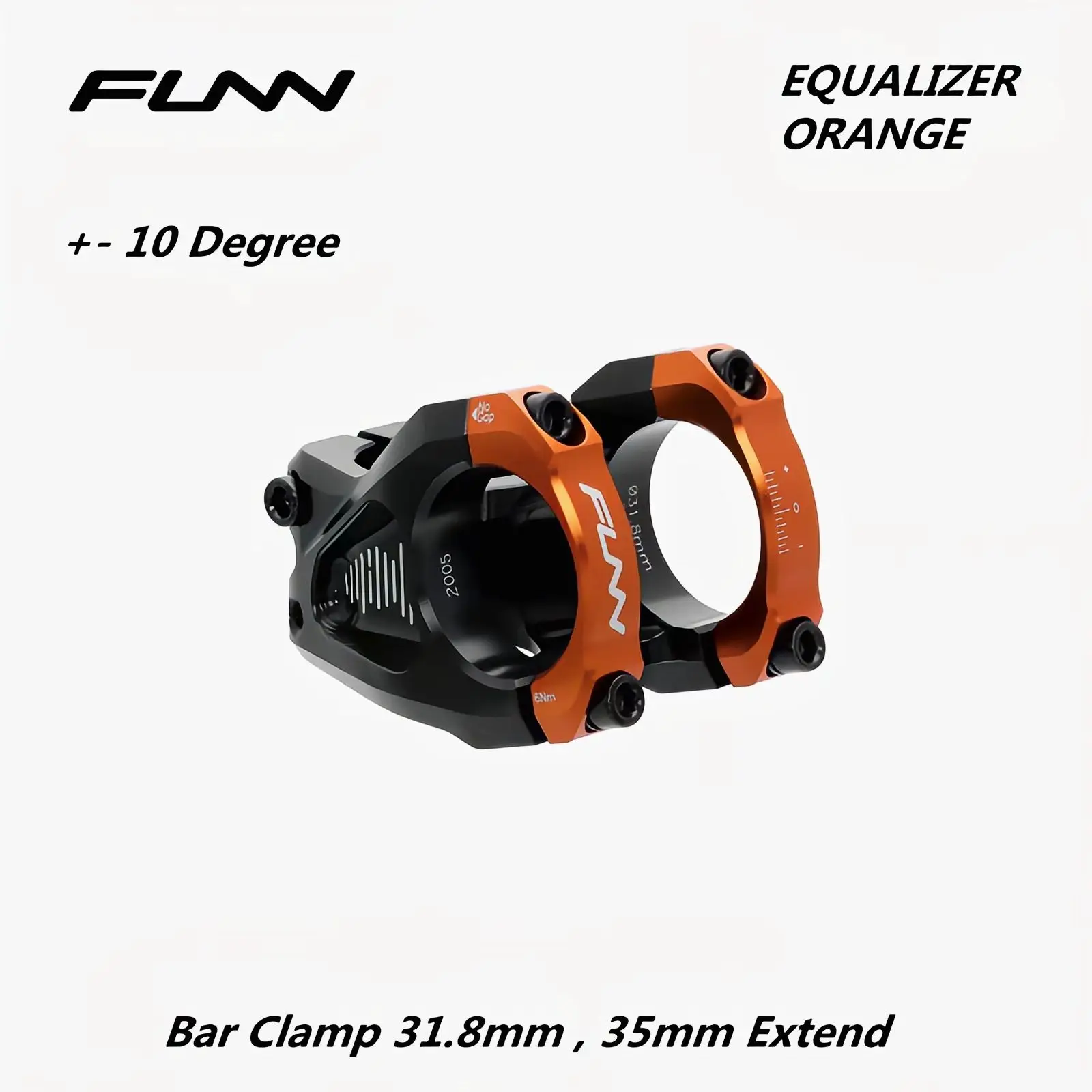 Funn ecalizer-MTB Mountain Bike Stem, CNC Enduro AM +-10 °, 31.8mm Bar Clamp, 31.8mm, 35mm, Steer Bicycle Stem, 10mm Drop Rise