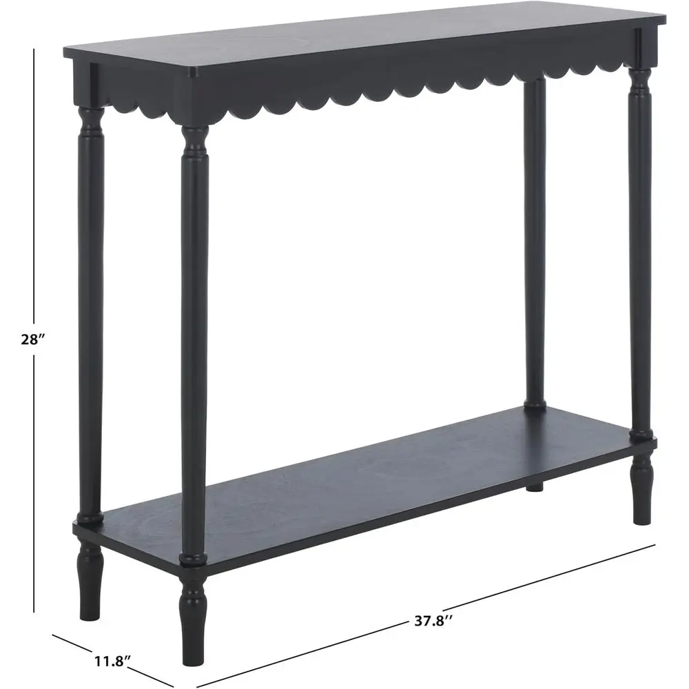 Home Collection Haven French Country Farmhouse Matte Black Console Table for Entryway, Living Room, Foyer
