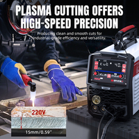 ANDELI 220V Semi-automatic Welding Machine with Pulse TIG Stick CUT Gas Gasless Welding Aluminum MIG Welder 6 in 1 Plasma Cutter