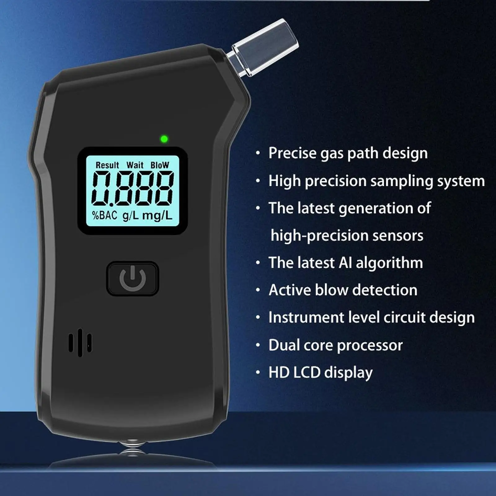 

Portable Alcohol Breathalyzer Digital LCD Professional Breath Alcohol Tester Tool for Drivers and Home Security