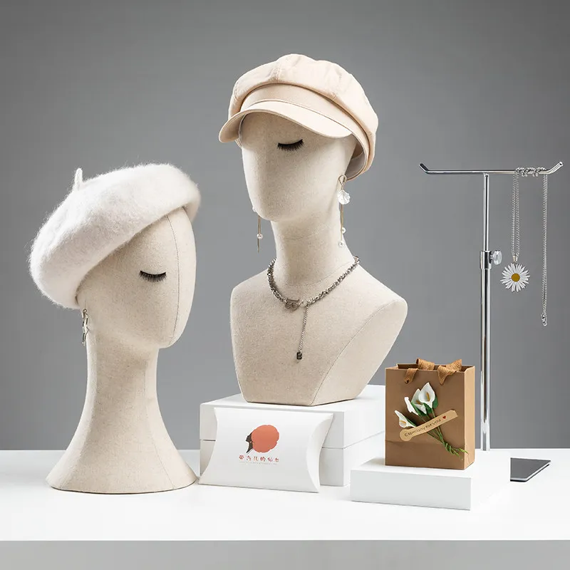 Clothing store men's and women's hat head mold lace head mold display stand, cloth dummy head hat scarf model props