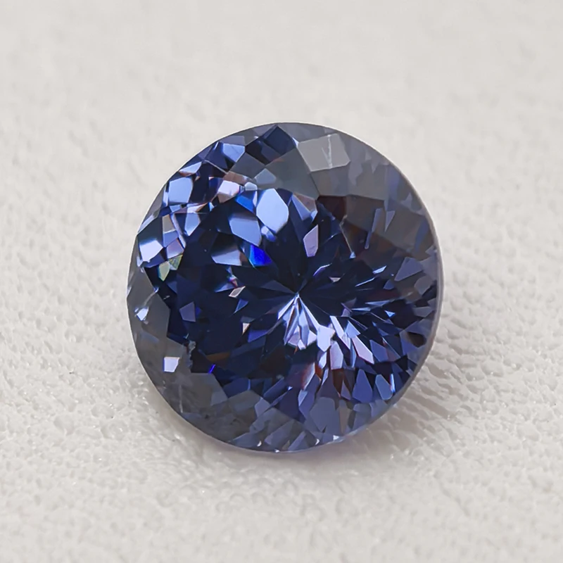 New Tanzanite Round 100 Faceted Cut Cubic Zirconia Lab Zircon CZ 4K Cutting 5A+ Quality for Jewelry Making