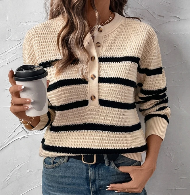 Striped contrasting sweater