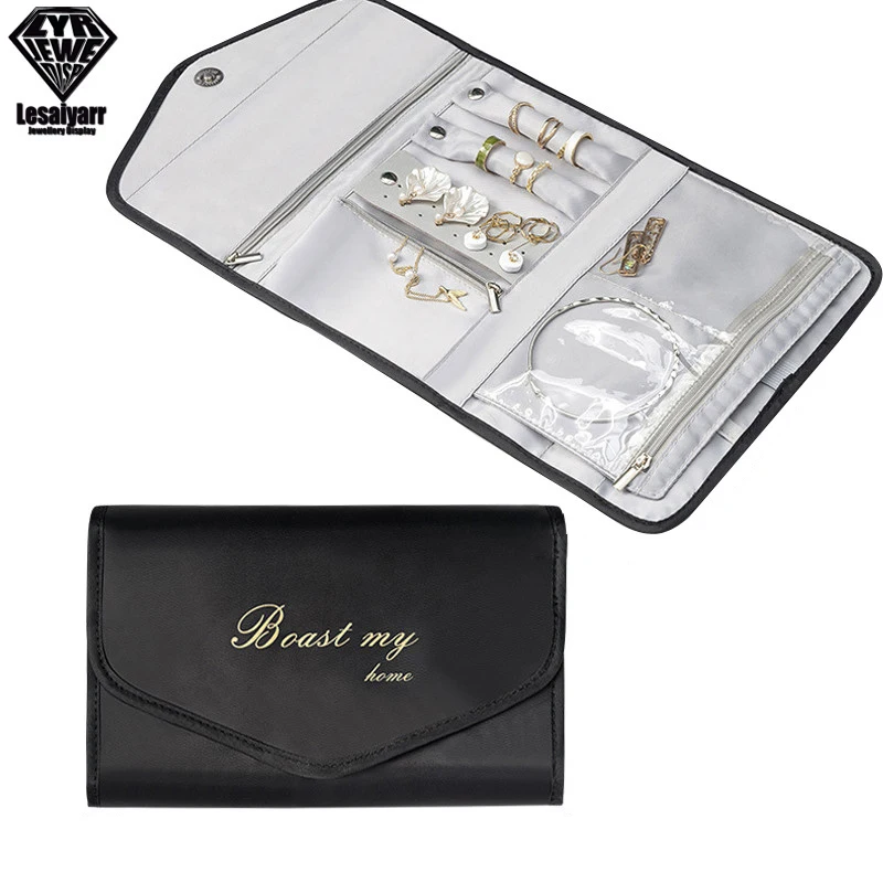 

2024 Newest Travel Jewelry Organizer Roll Foldable Jewelry Case for Journey-Rings Necklaces Jewerly Storage Bag Bracelet Box