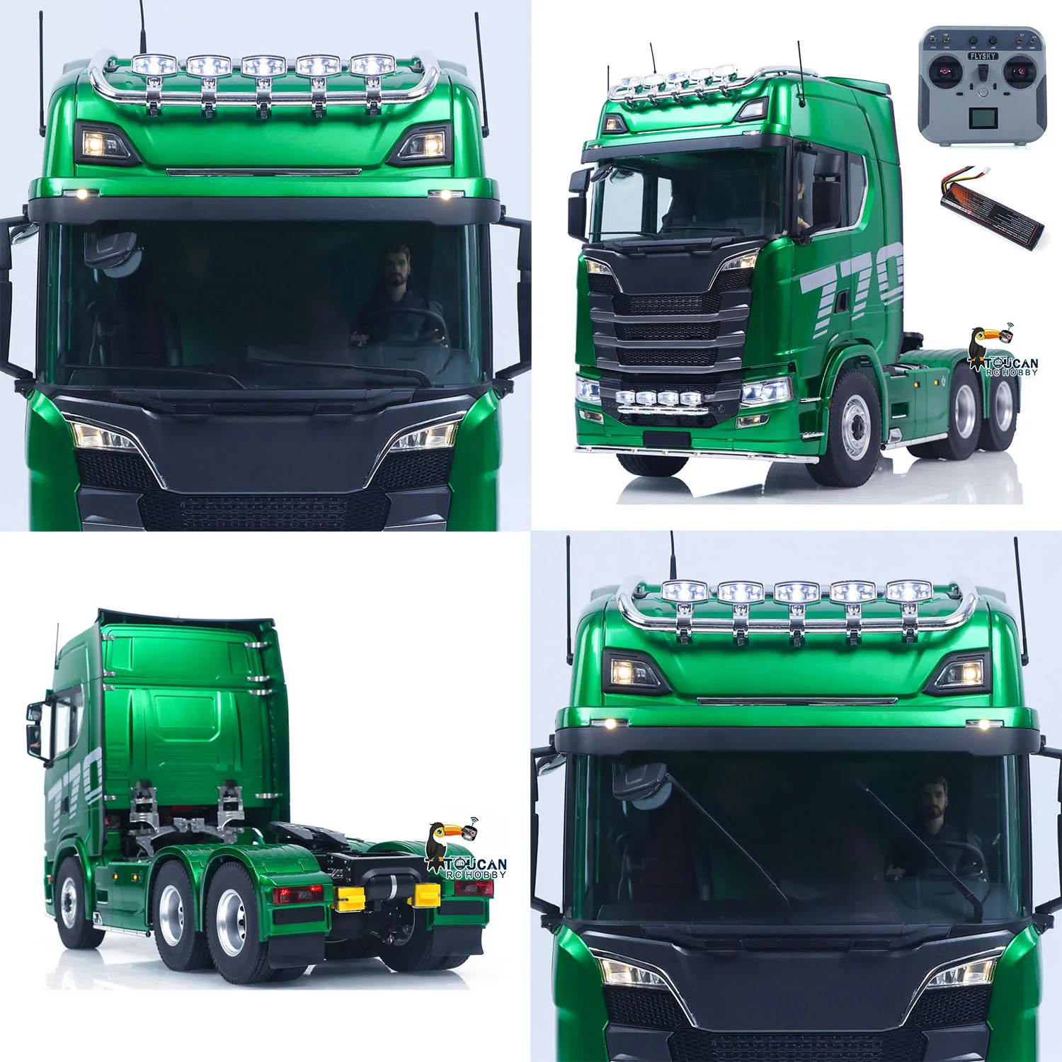

RTR 770S 1/14 KABOLITE 6*6 Remote Control Tractor Truck 2Speed Gearbox Axle Locks Electric Windshield Wiper Openable Door Model