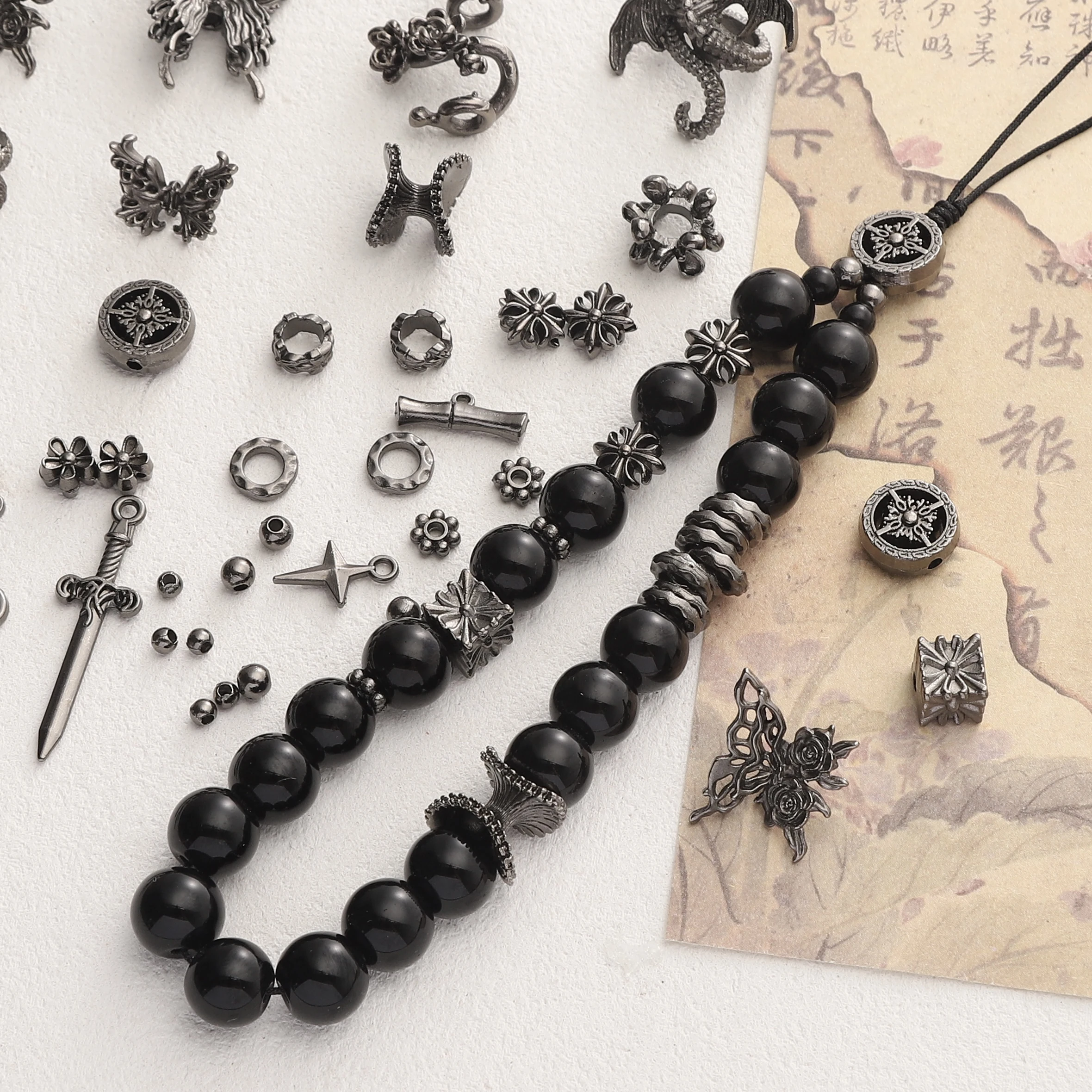 3-38mm Multiple Shapes Alloy Spacer Beads 1-4.5mm Hole DIY Bracelets Necklaces Handmade Craft Accessories Making