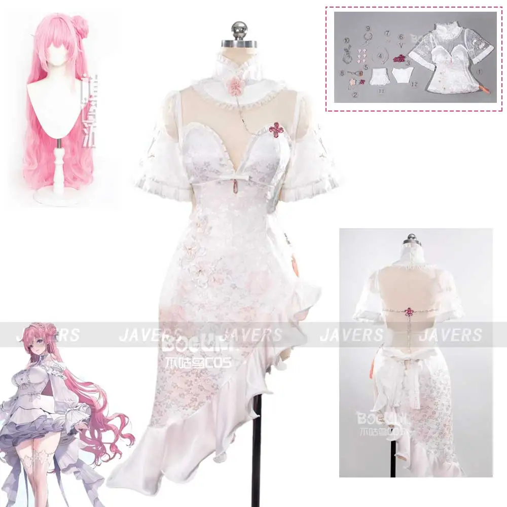 

Game NIKKE Dorothy Cosplay Costume Feast on Peachland Chinese Style Cheongsam Dress Uniform Women Halloween Party Outfits