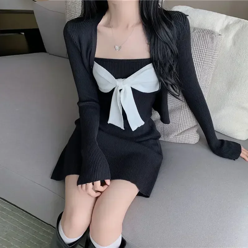 Extreme Mini New In Fashion Short Woman Knitted Dress Y2k Kpop One-piece High Quality Luxury 2025 Thic Crochet Dresses for Women