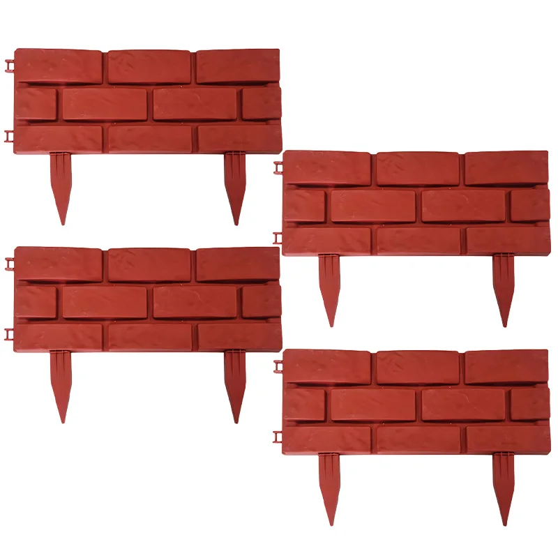 

Decorative Fence Garden Fence Garden Decoration Gray Red Boundary Marker Easy Installation Garden Accessories Gray And Red Color