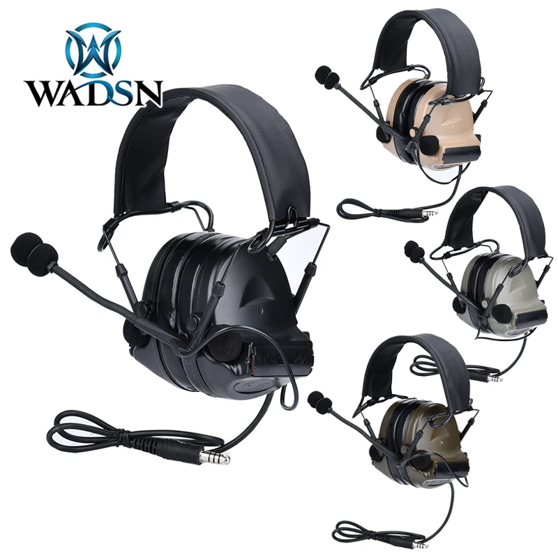 

WADSN C2 Tactical Headset Shooting Training Noise Reduction Earphone Adapterization Mic Airsoft Hunting Communication Equipment