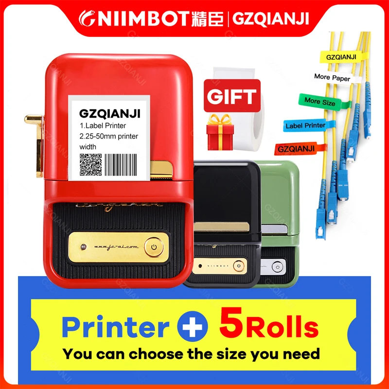 

NiiMBOT B21 jewelry label printer paper roll hand jewelry tag automatic bar code machine small price tag machine Cable Label