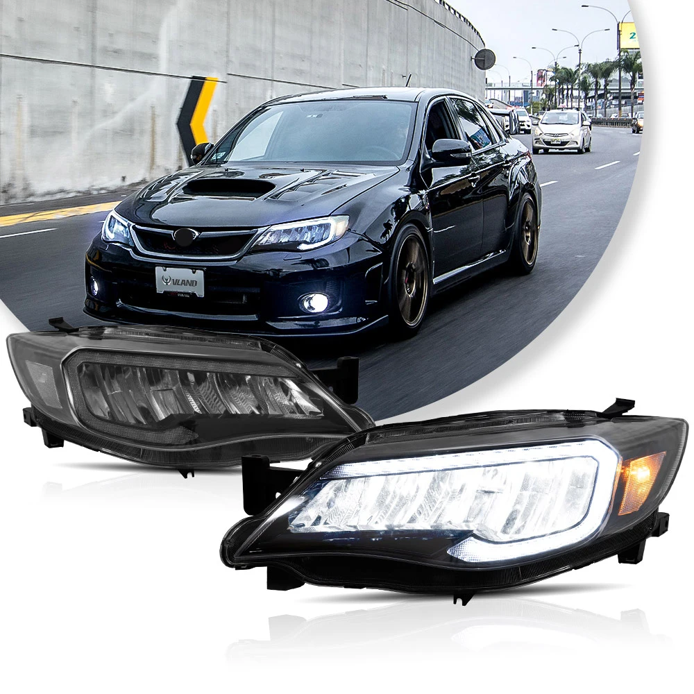 Vland 2008-2014 Impreza WRX STI Headlights W/ LED Reflection Bowl