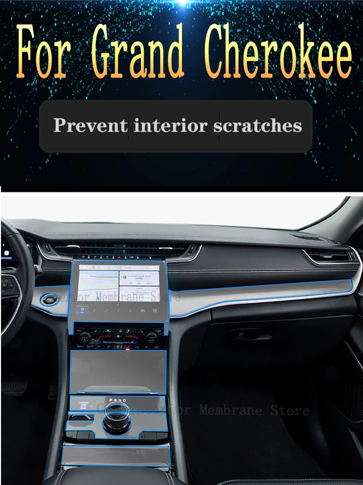 For Grand Cherokee 2021 2022 2023 Gearbox Panel Navigation Automotive Interior Screen Protective Film TPU Anti-Scratch Sticker