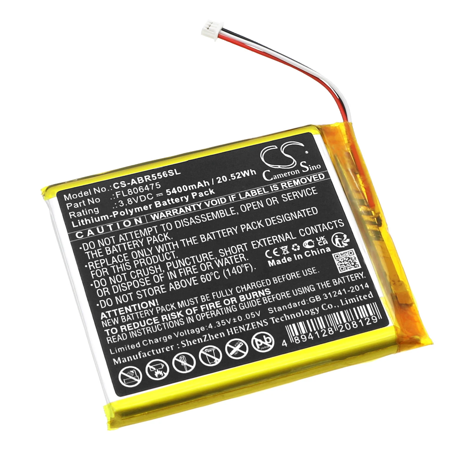 

CS Replacement Battery For Anbernic RG556 FL806475 5400mAh / 20.52Wh Game Console