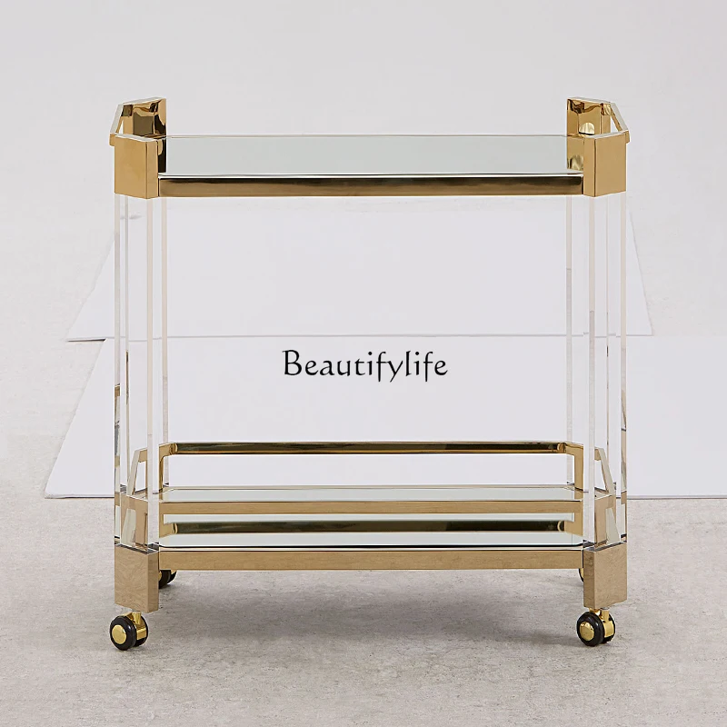 *Furnitur baja tahan karat berlapis mobil makan akrilik