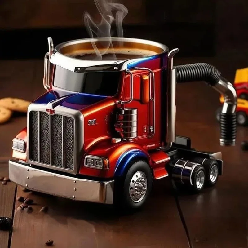 

Creative Truck Design Coffee Cup Ounce Semi-trailer Truck Water Cup Desktop Home Kitchen Mug Decoration Holiday Gifts