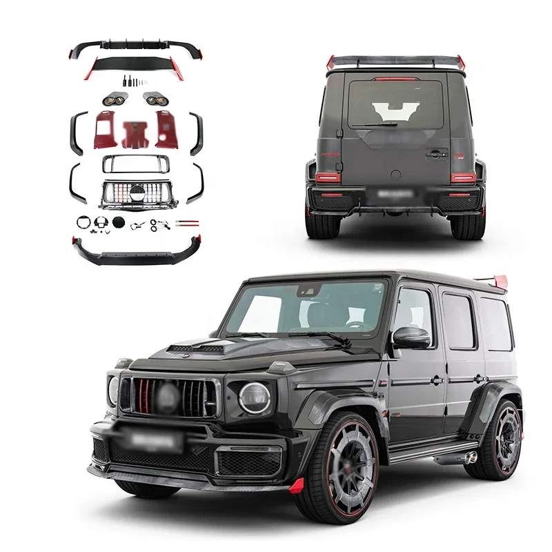 High quality Widestar Rocket G900 full Dry Carbon Body Kit for G-Wagon G class W463A W464 B700 B800 B900 2018~2021 with lips