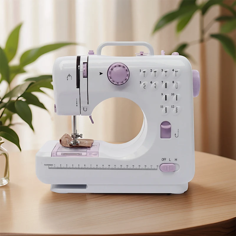 

Mini Electric Sewing Machine Portable Small Sewing Machine 2 Speed With 12 Built-in Stitches Foot Pedal Light For Beginner