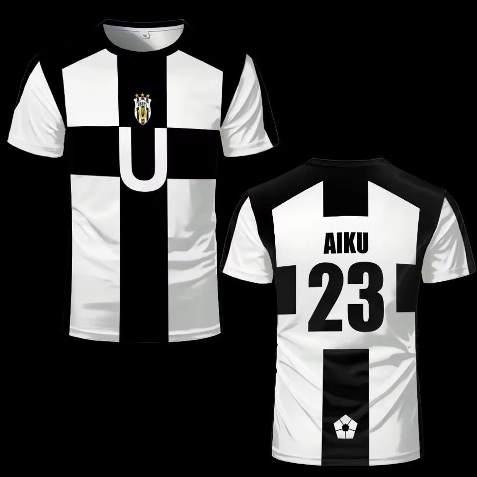 Summer Five Person Pattern VL Replika Anime Uber Blue Lock Full Print Men Tshirt Cosplay Football Jersey Futsal Pattern Tee