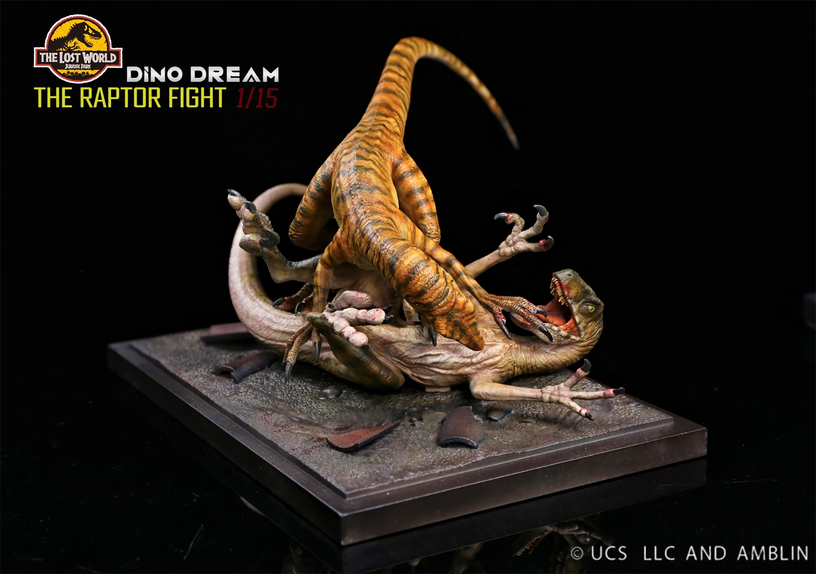 DINO DREAM 1/15 Scale Velociraptor Raptor Pair Battle Model Statue Dinosaur Animal Collection Scene Decoration Birthday Gift view 3