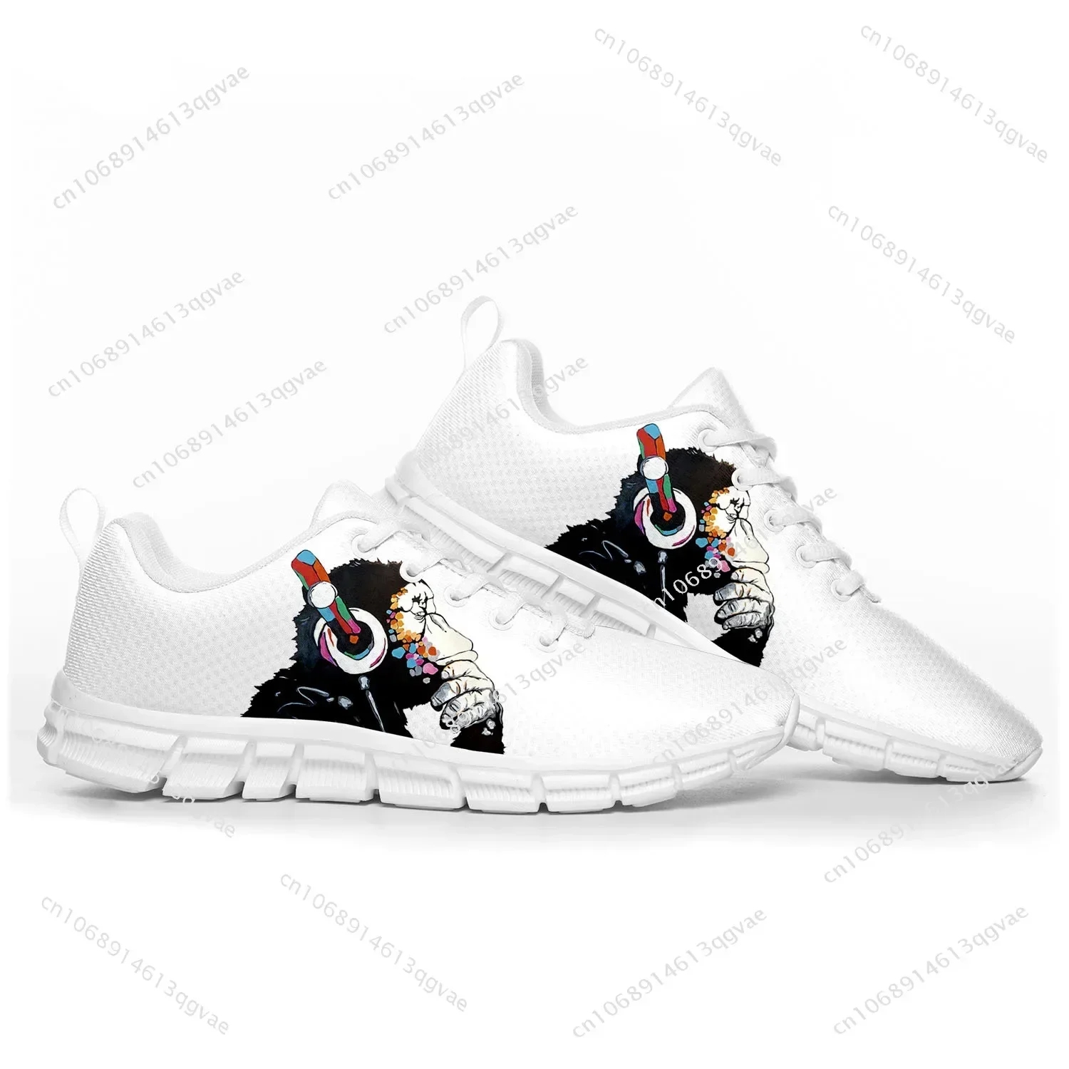 Banksy Thinking Chimp Sports Shoes Mens Womens Sneakers Casual Custom High Quality Couple Shoes White