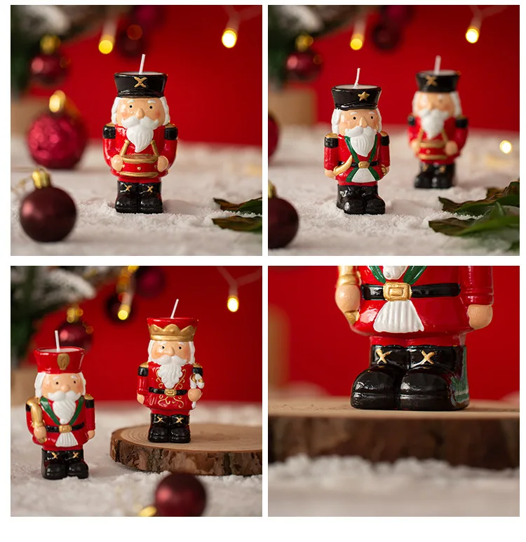 

1PCS Nutcracker Candle Holder Resin Christmas Table Decor For Living Room Home – Synthetic Resin Holiday Centerpiece Decoration