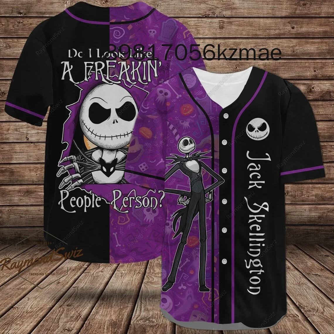 The Nightmare Before Christmas Baseball Jersey Disney Custom Streetwear Fashion Men's Women's Short Sleeve Baseball Shirt