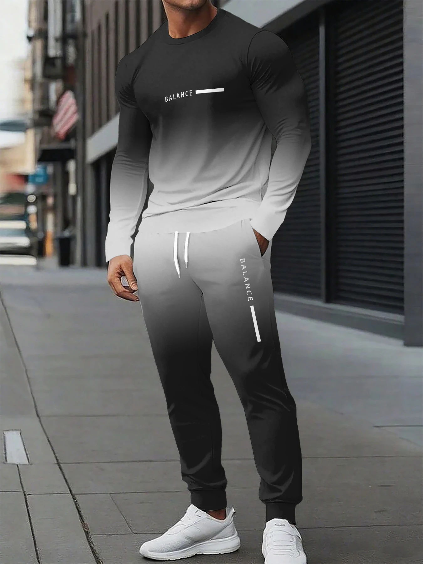 

Autumn and Winter Men Set Men Gradient Set Men Men Fashion Leisure Sports Comfort Set Quick Drying and Breathable
