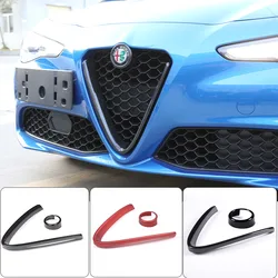 For Alfa Romeo Giulia Stelvio 2017 2018 2019 2020 2021 2022 2023 ABS Plastic Front Grill Decoration Frame Car Accessories