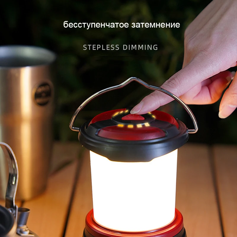 Outdoor Waterdichte Dual Light Source Led Camping Snel Opladen Buitententlicht Draagbare Superheldere Noodhangende Verlichting