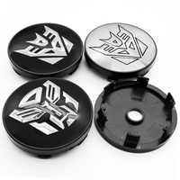 4pcs 56mm+60mm Autobots Logo Transformers Badge Car Wheel Hub Center Caps Rim Cover Emblem Stickers Auto Decoration Accessories