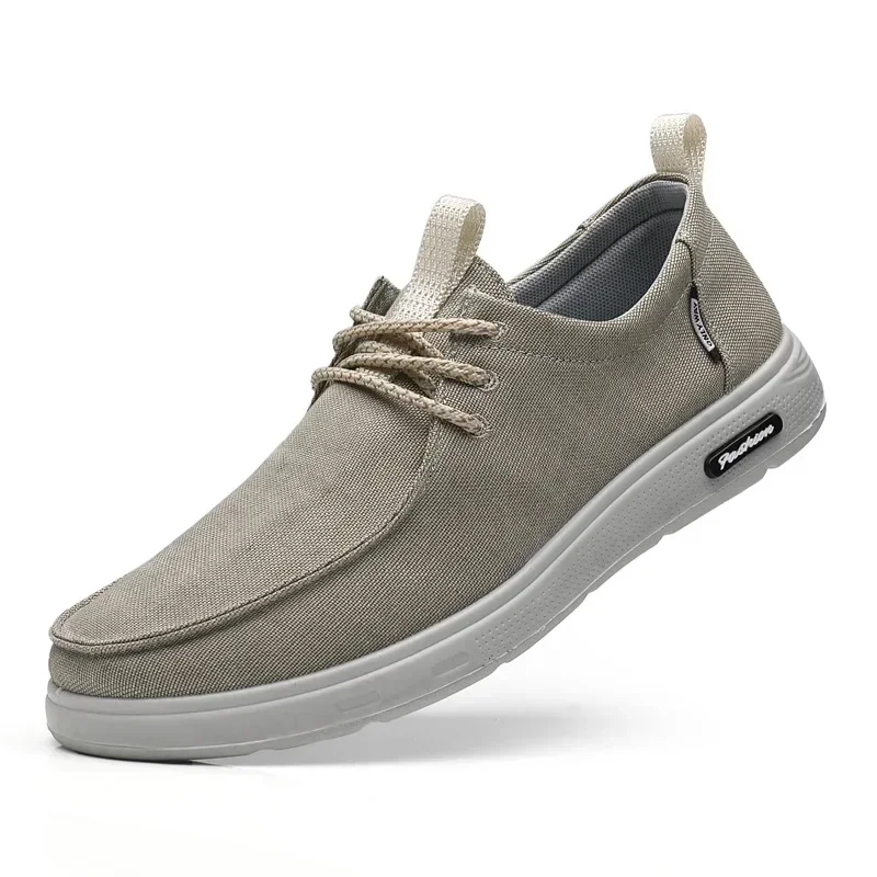 Heren Canvas Lichtgewicht Schoenen Mode Ademende Mesh Sportschoenen Casual Heren Gevulkaniseerde Schoenen Classic Slip On Flat Loafer2025