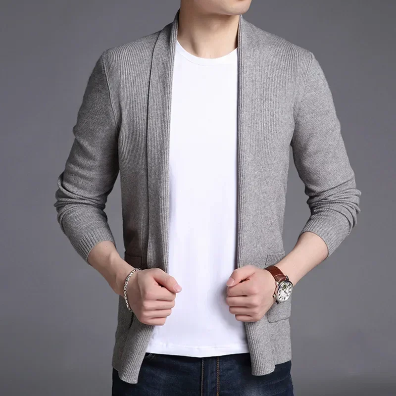 MRMT 2024 brand new men's sweater jacket solid color jacket men's casual wear long sleeve cardigan sweater coat clothing