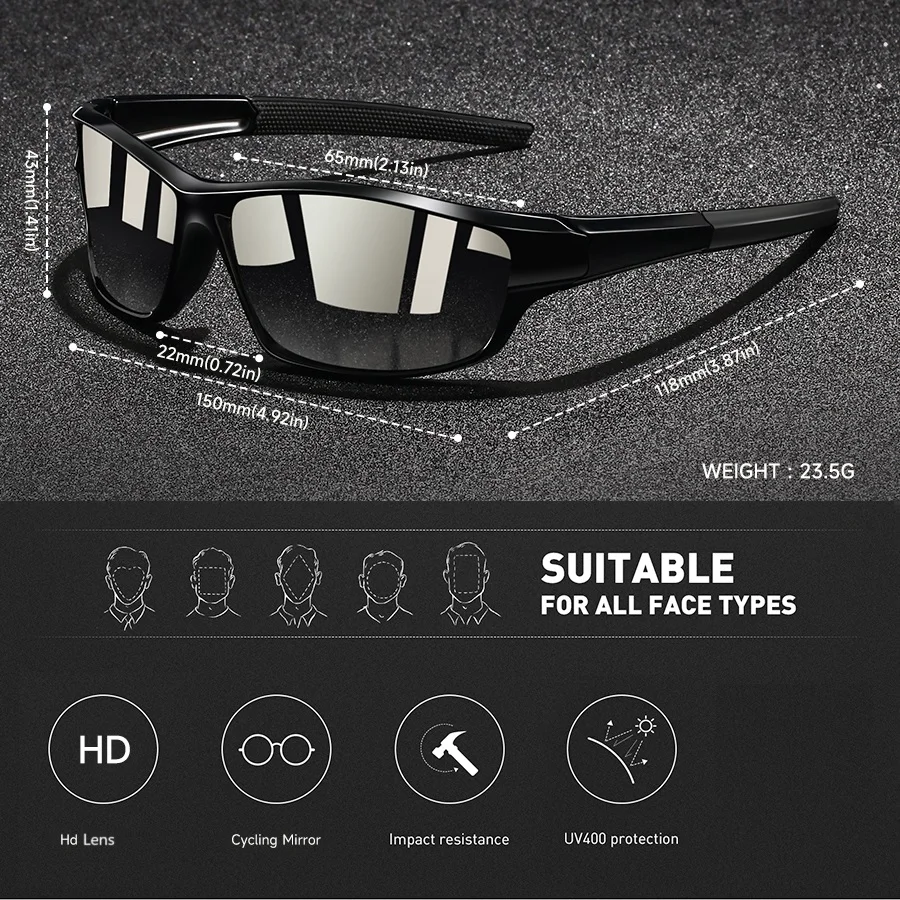 2 Stück Mode Vintage Sport Sonnenbrille Männer Frauen Angeln Laufen Radfahren Bergsteigen Sport Mann Sonnenbrille UV400 Brillen ﻿