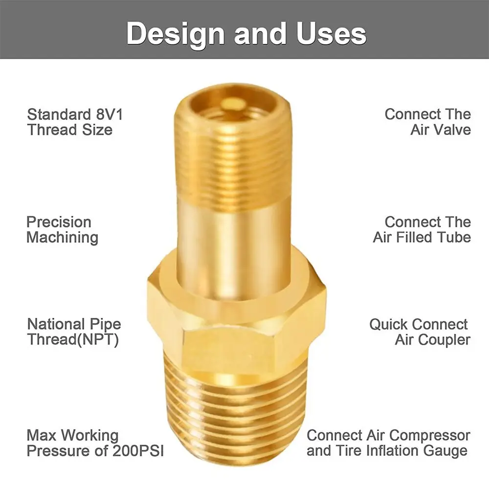 1/4 NPT 1/8 NPT M10 Air Compressor Tanks Fill Valve Anti-Corrosion Brass Schrader Schrader Automobile Tire Copper Valve Core