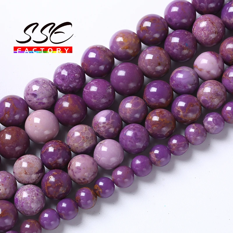 AAAAA Natural Phosphosiderite Beads American Purple Mica Stone Round Loose Beads For Jewelry Making Diy Bracelets 4 6 8 10mm 15\