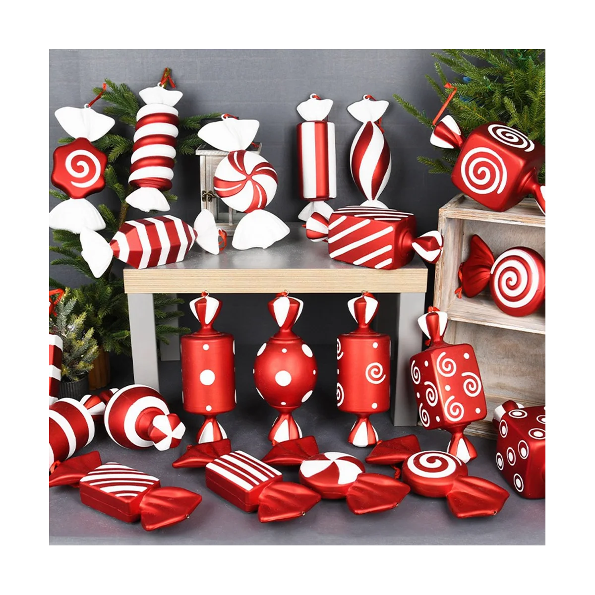 3Pcs Christmas Decorate Big Candy Cane DIY Christmas Trees Pendant Home Christmas Party Favor New Year Gift