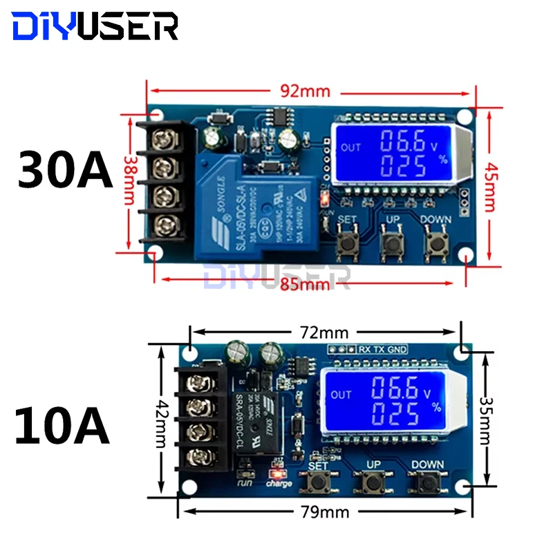 PWM Solarladeregler 30A 12V 24V Auto LCD Display mit Timer Blei-Säure-Batterieladegerät-Schutz