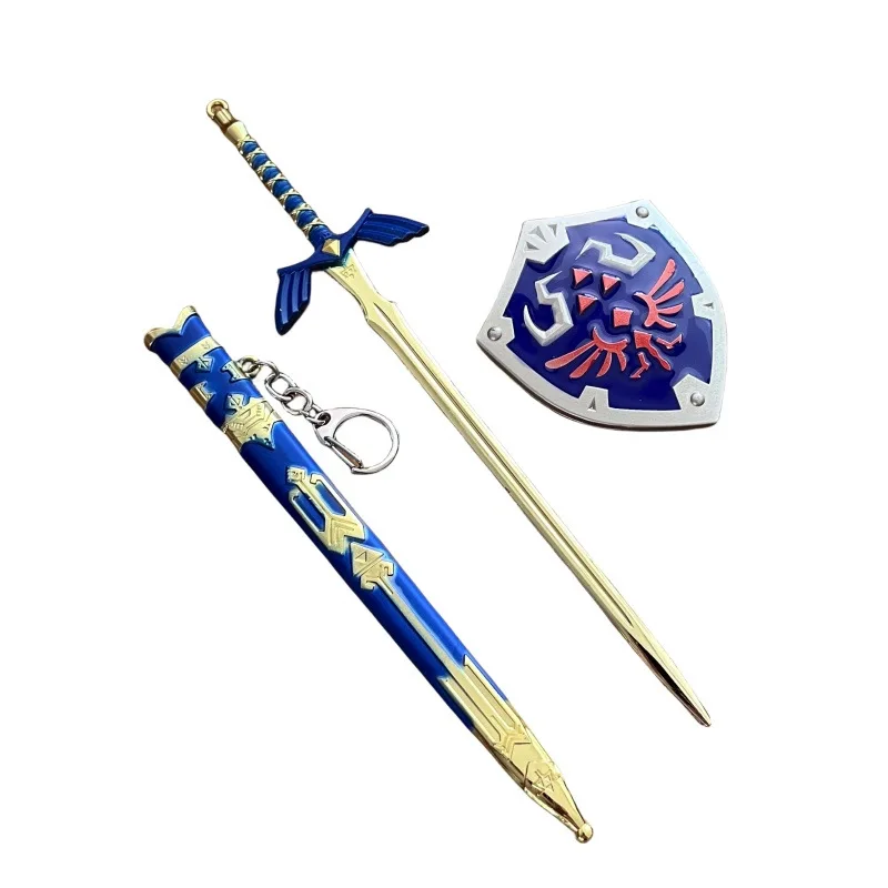 Ein Set Spiel Schlüsselanhänger Tears of The Kingdom Schlüsselanhänger Link Master Sword mit Schild Kinderspielzeug Zubehör Fans Souvenir Geschenke