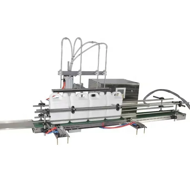 Automatic 4-Head Liquid Machine For Milk Alcohol Chemical Water Beverage Ethanol Detergent Soap 500ml Plastic Pack For Oil Tea