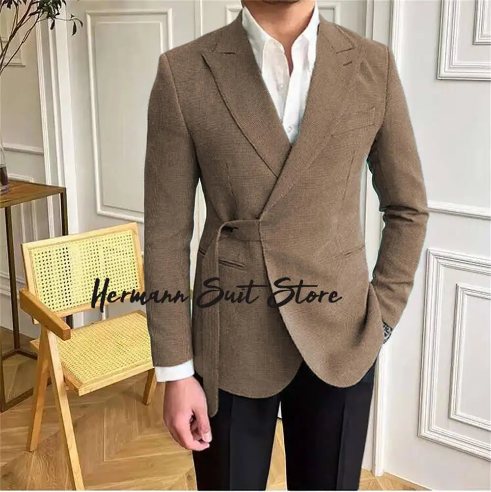 

New Chinese Style men suit jacket Fashion Style Man Blazers Exclusive custom brown suit jacket for High end business banquet