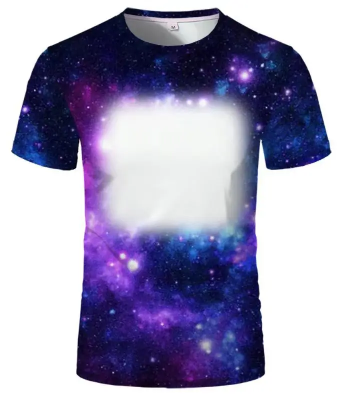 Casual Tshirt Home Tee Shirt Tie Die Starry Sky&Slowflake Print Sublimation Blanks T-shirts 100% Polyester Female Tee T-Shirt