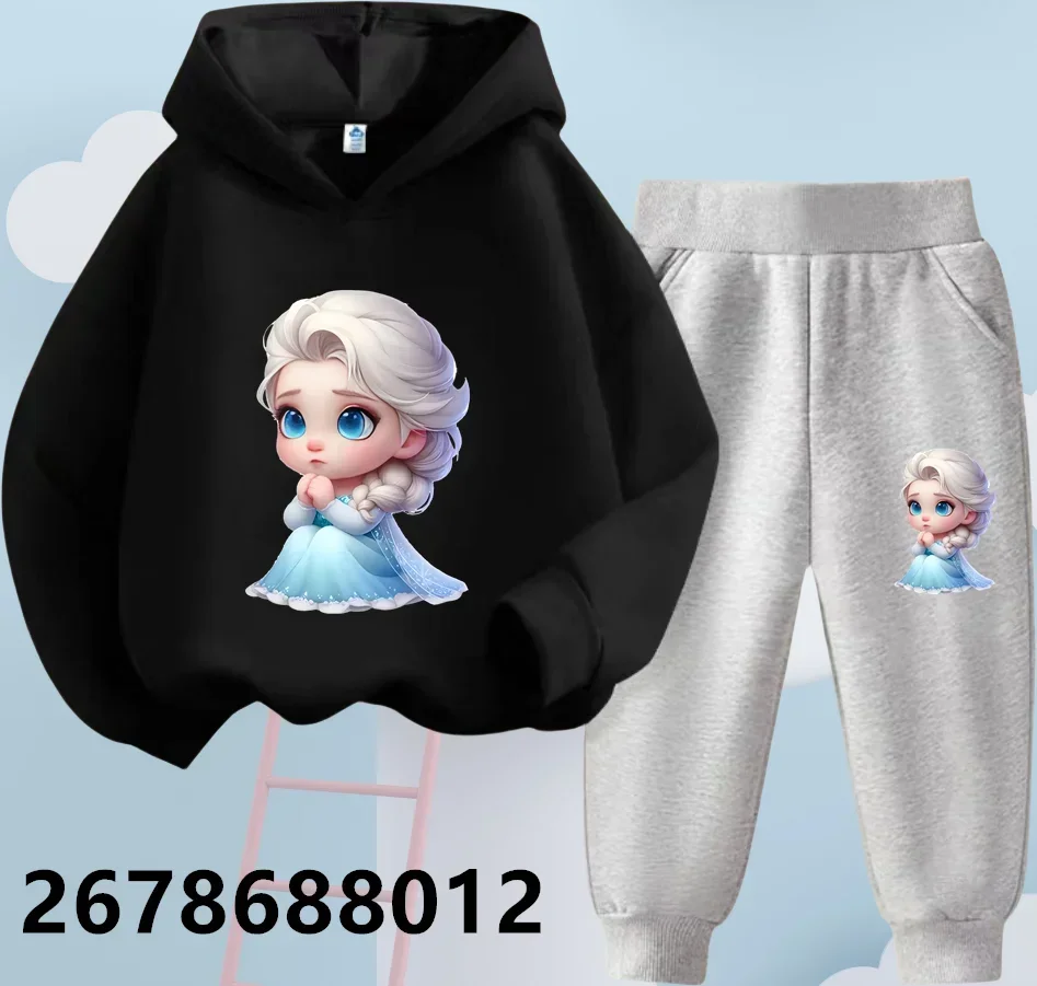 Disney Frozen Elsa Anna Kids Clothing Autumn Boys Girls Clothes Suit Children Cotton Hoodies 2pcs Set Toddler Casual Tracksuit