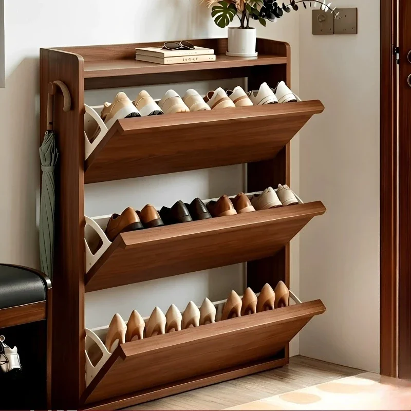 Wooden Minimalist Hidden Living Room Shoe Cabinet Organizer Salon Gabinete Para Zapatos Dustproof Rack Shoe Cabinet Furniture