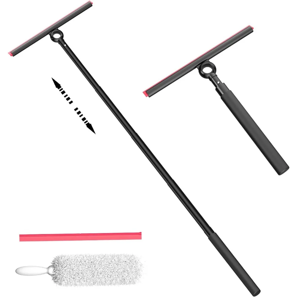 Telescopic Extension Pole Squeegee for Glass Doors Windows Mirror Tile