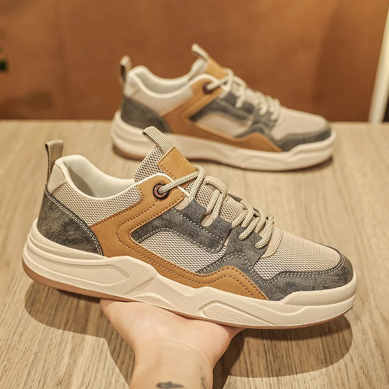 

Men's Casual Sports Shoes with Flat Heels Low Top Round Toe and Lace-up Are Fashionable Casual and Trendy Walking Sneakers
